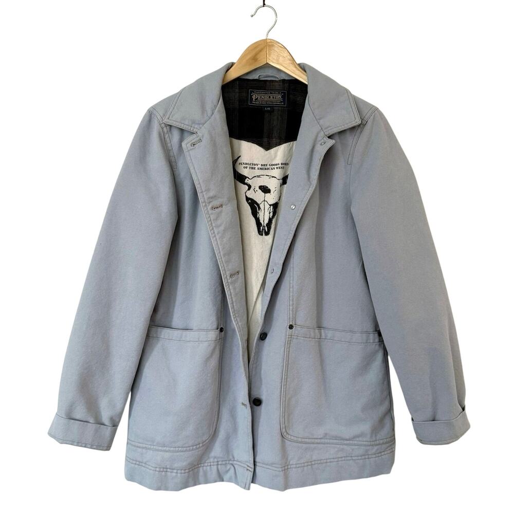 Pendleton Madison Big Sky Jacket Size Large Canvas Barn Chore Cotton Lined